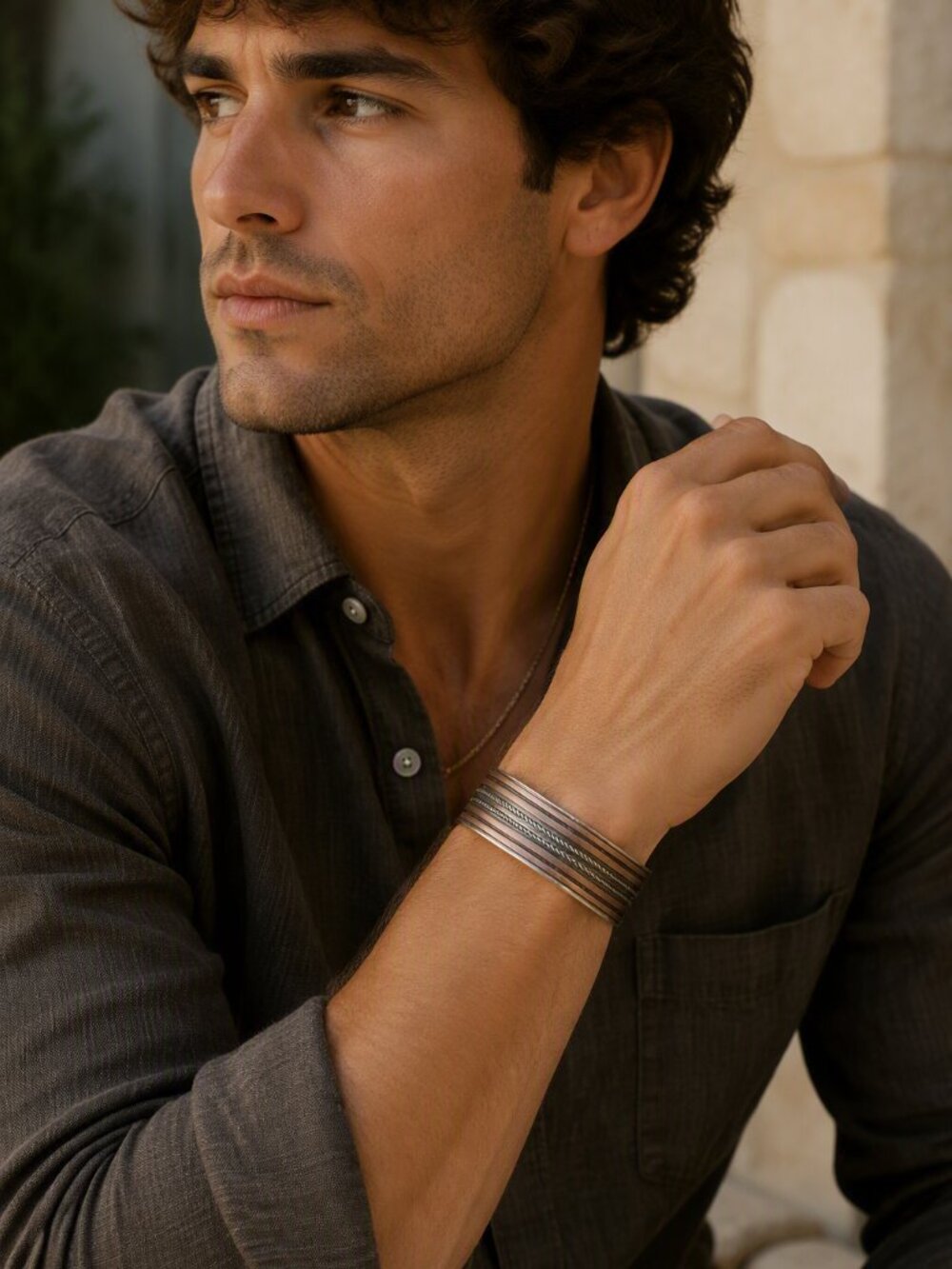 Brass And Copper Men's Cuff Bracelet